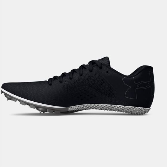 New UNDER ARMOUR Kick Sprint 4 Track racing running black white shoes M11.5/W13 - Picture 3 of 7
